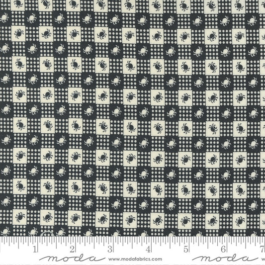 Party Plaid Spider - Black and Cream - Owl O Ween by Moda Fabrics