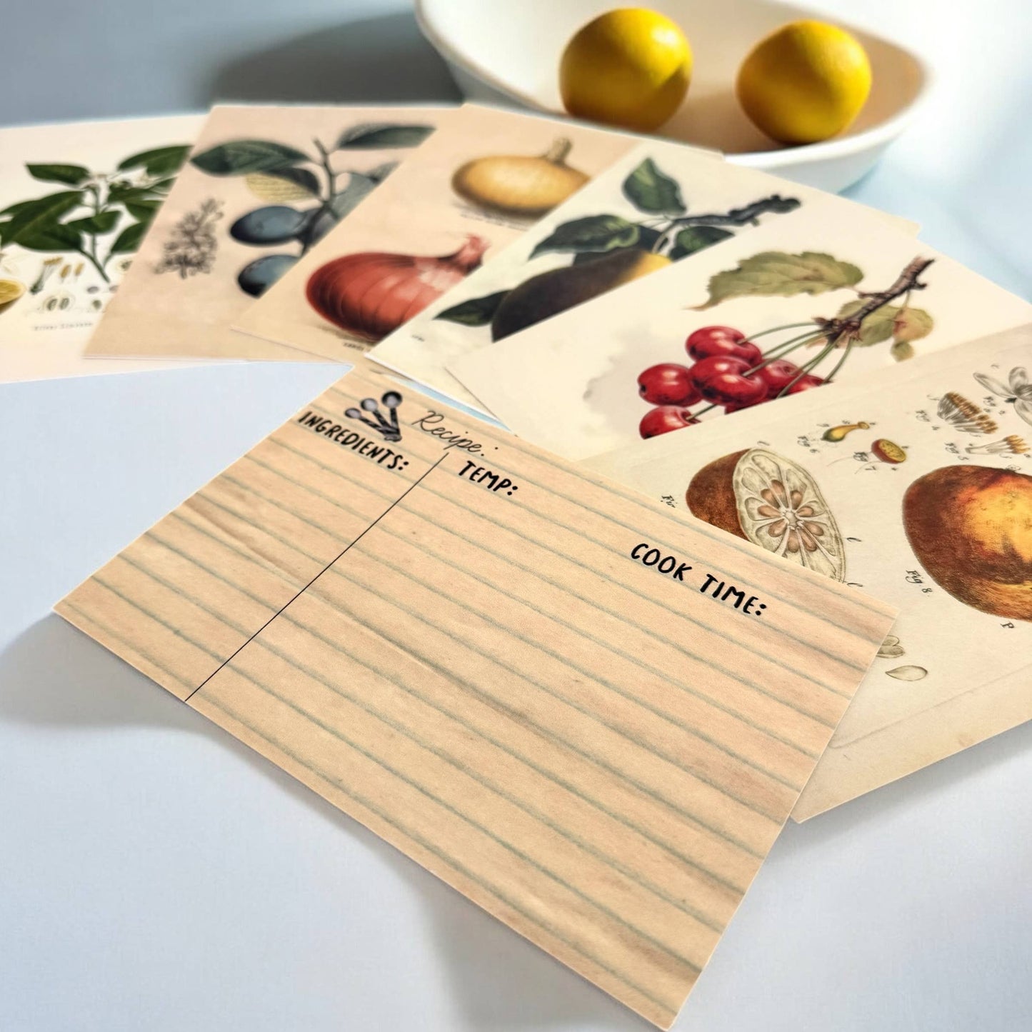 Firefly Notes - Botanical Recipe Card Set - 12 Cards + Banana Bread Recipe