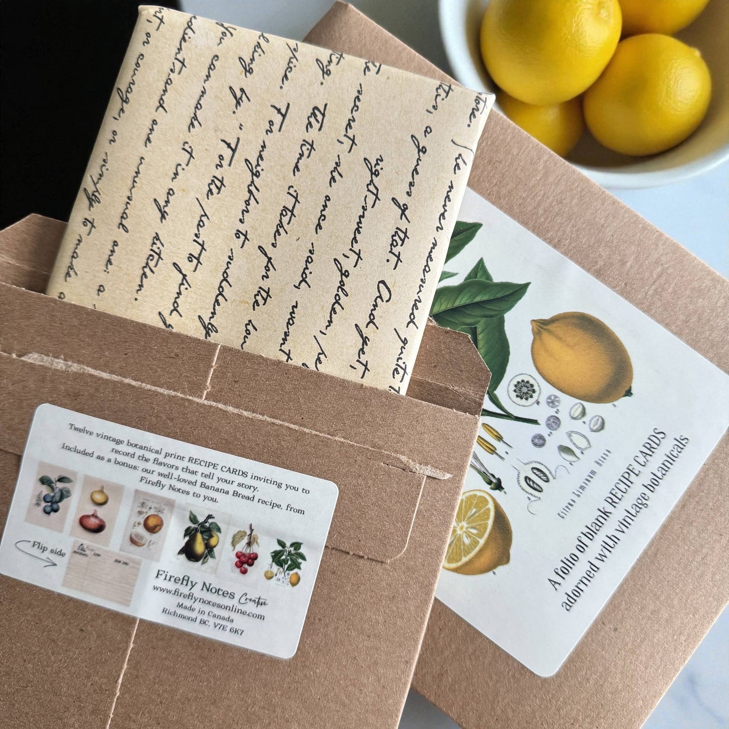 Firefly Notes - Botanical Recipe Card Set - 12 Cards + Banana Bread Recipe