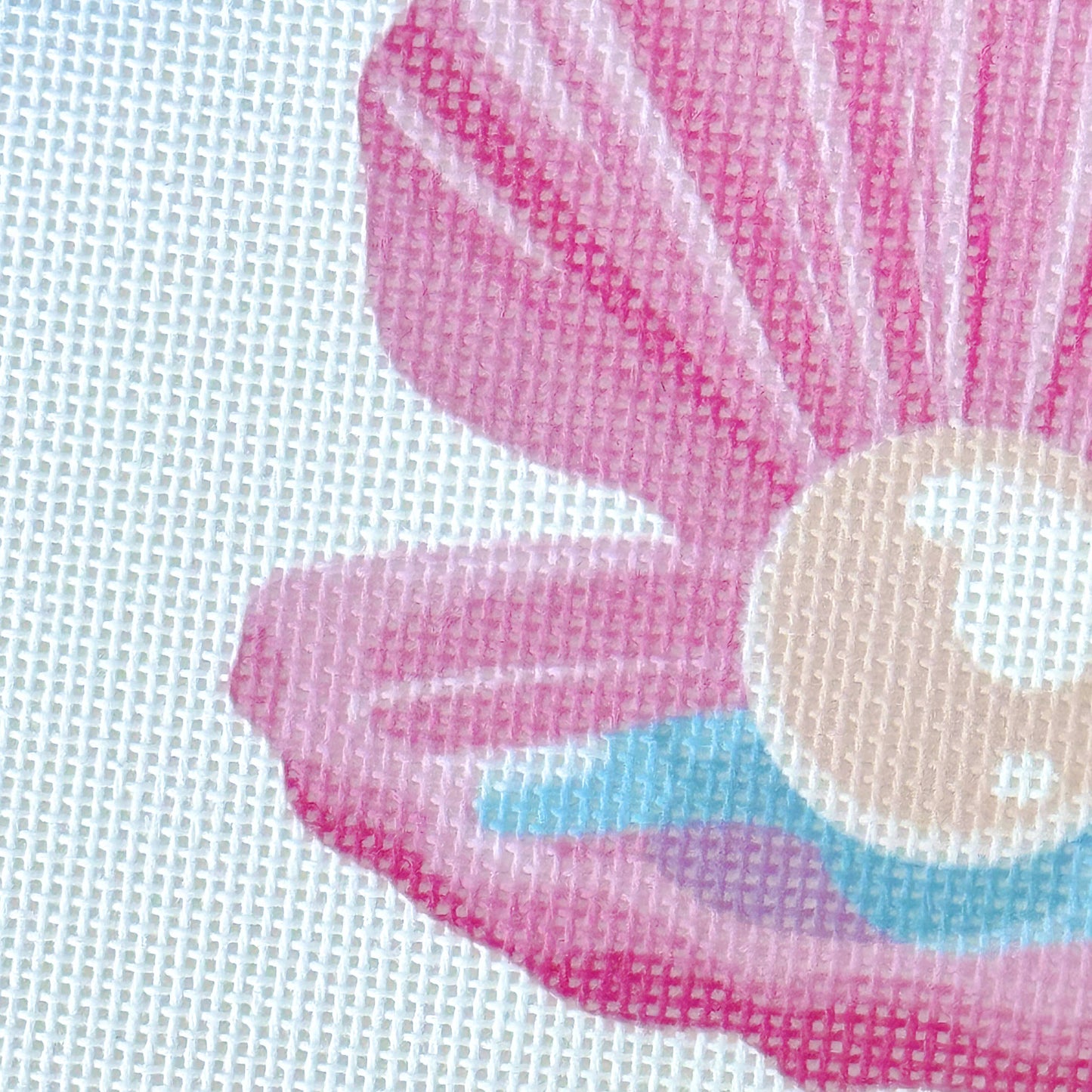Pink Pearl Shell - Needlepoint Canvas - Artisan Printed - 18 Mesh