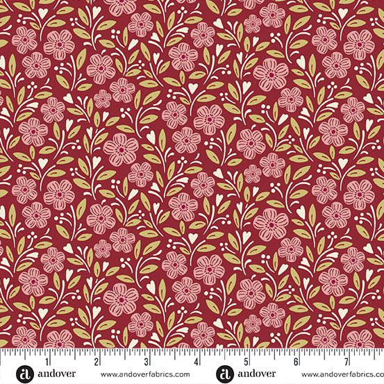 Cottage Garden Amaranth - A Woodsy Cottage by Andover Fabrics