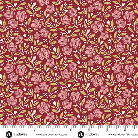 Cottage Garden Amaranth - A Woodsy Cottage by Andover Fabrics