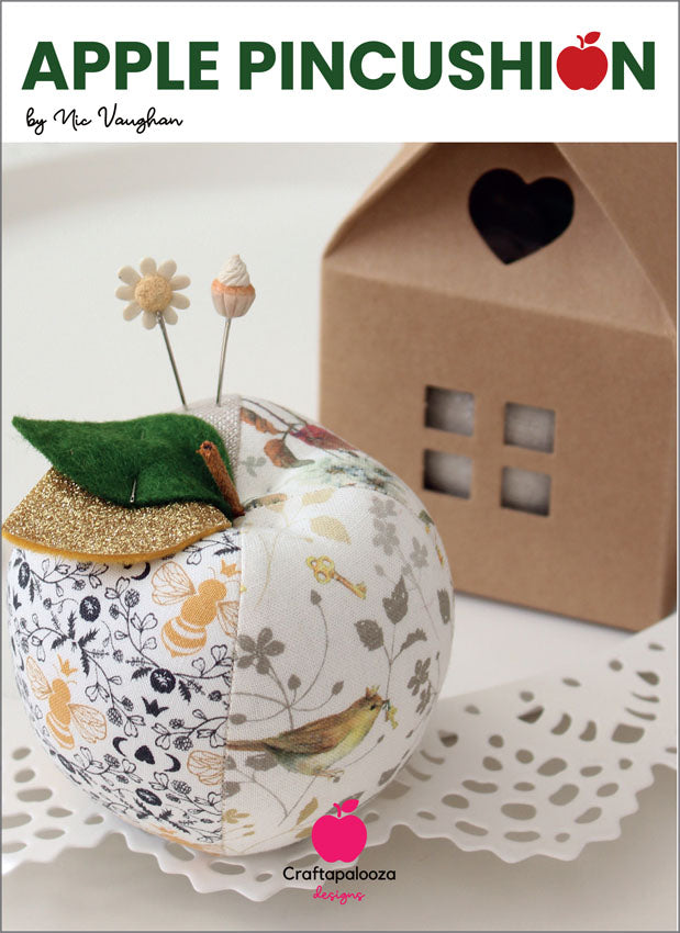 Apple Pincushion Pattern with Acrylic Template by Nic Vaughn - Craftapalooza