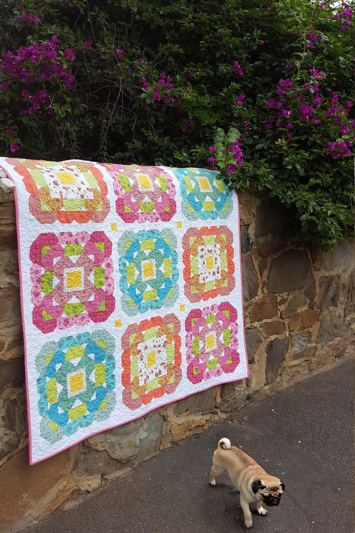 Blossom Love - PDF Pattern - NEW Machine Pieced Quilt pattern from Lilabelle Lane Creations - Nice Big 18" blocks