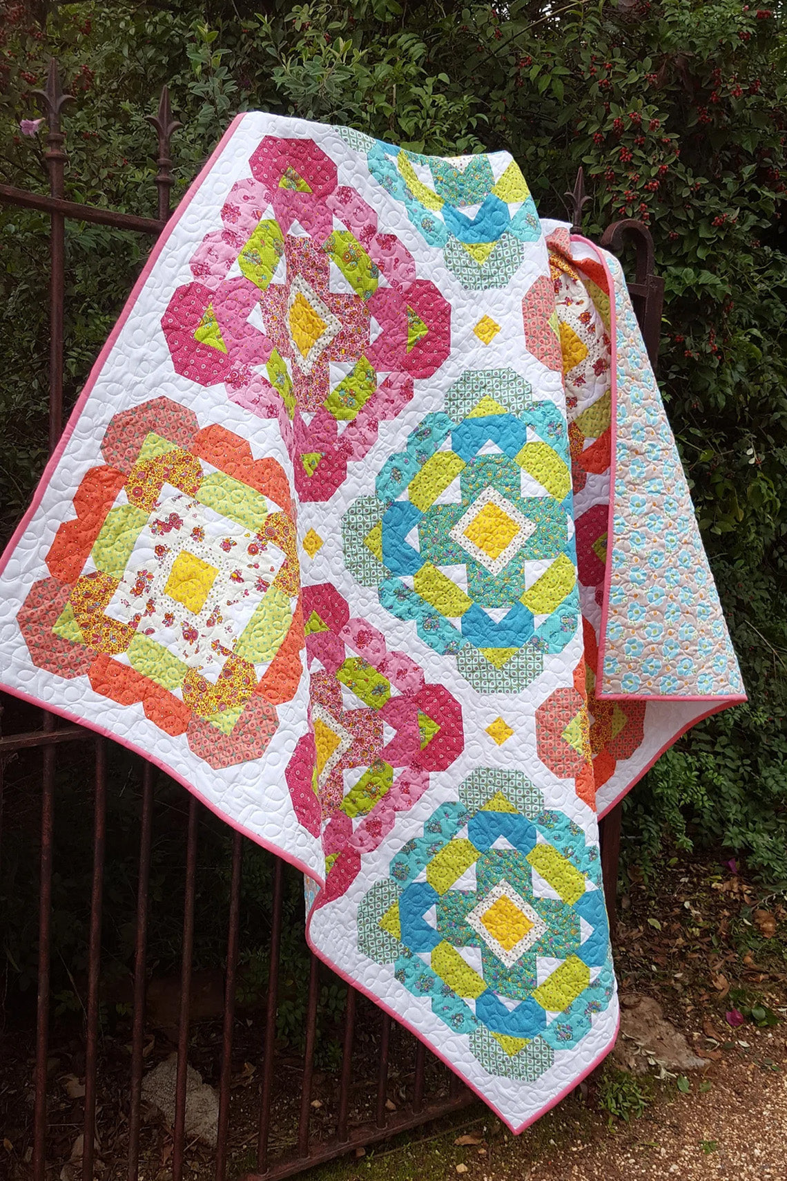 Blossom Love - PDF Pattern - NEW Machine Pieced Quilt pattern from Lilabelle Lane Creations - Nice Big 18" blocks