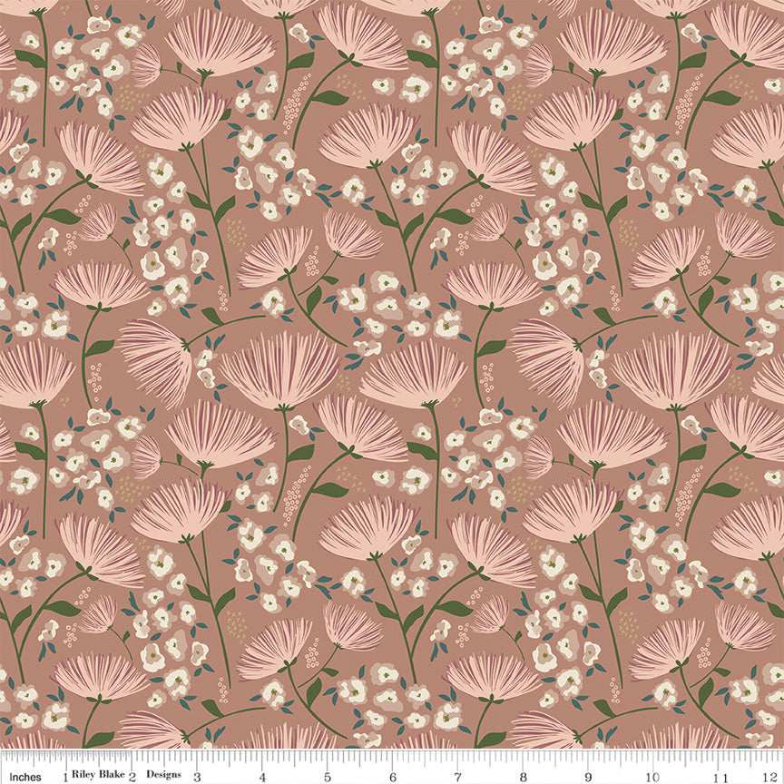Main Floral in Dusty Rose - Blush 'n Butterscotch by Riley Blake Fabrics