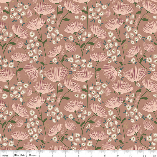 Main Floral in Dusty Rose - Blush 'n Butterscotch by Riley Blake Fabrics