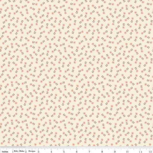 Ditsy Floral Cream- Blush 'n Butterscotch by Riley Blake Fabrics