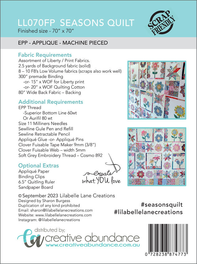 Seasons Quilt by Lilabelle Lane Creations