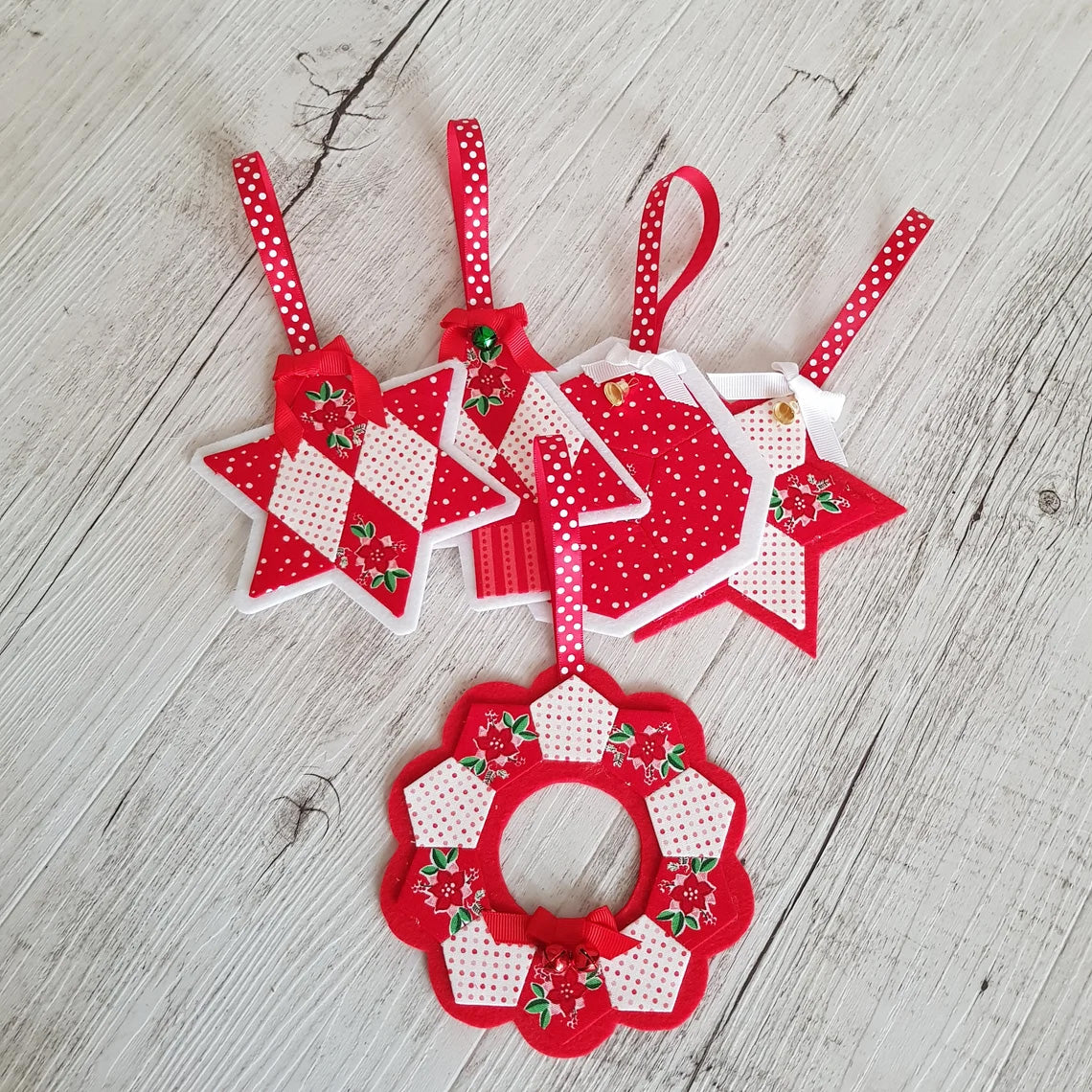 Tis the Season EPP Christmas Decorations - Templates and Instructions - Set of 6 - Lilabelle Lane Creations