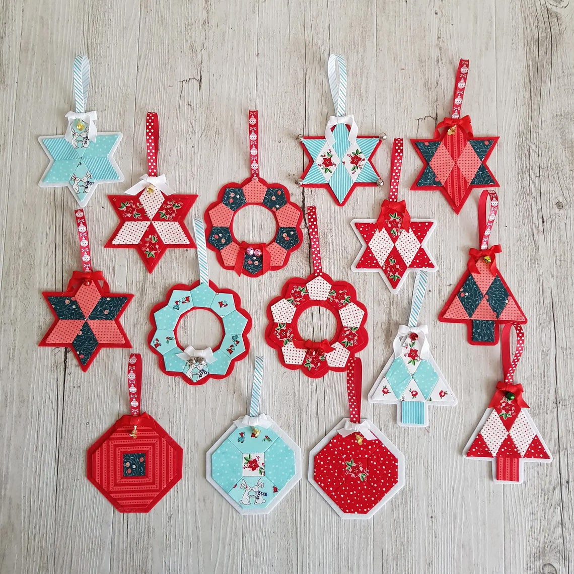 Tis the Season EPP Christmas Decorations - Templates and Instructions - Set of 6 - Lilabelle Lane Creations