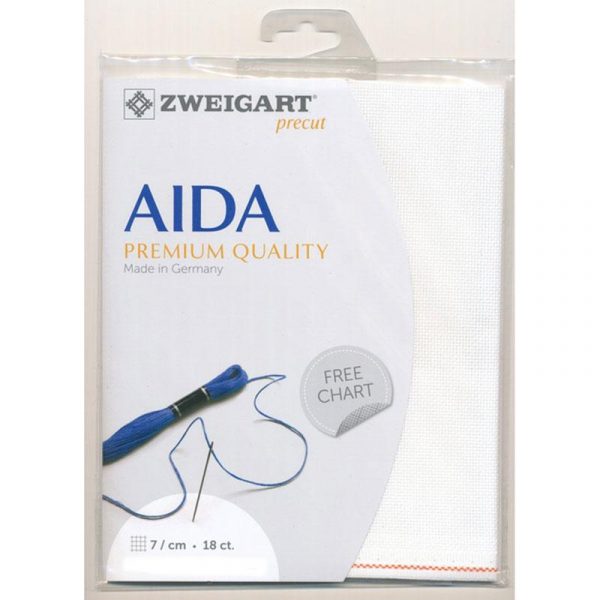 ZWEIGART Precut 18CT AIDA White - 2 sizes available