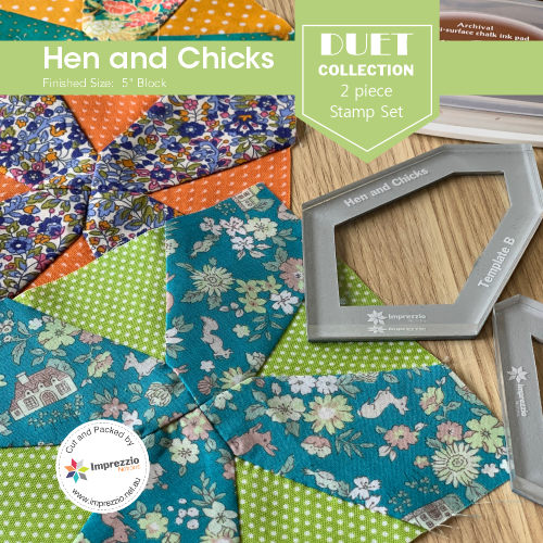 DUET Collection - Hen and Chicks - Patchwork Stamps Set