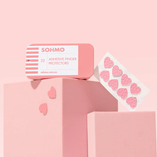 SOHMO -Adhesive Finger Protectors - Heart-Shaped Thimble Pads, Pack of 32