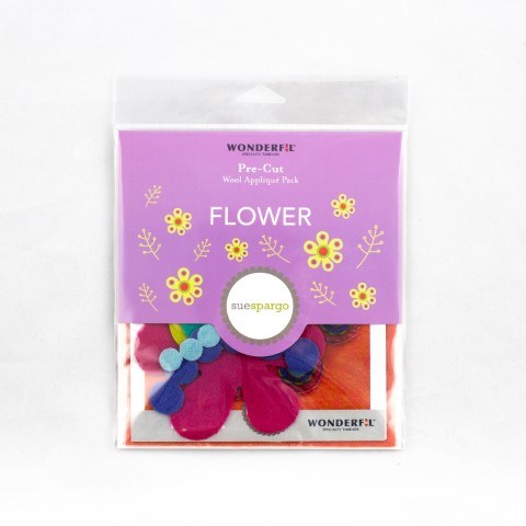 Sue Spargo Pre-cut Wool Appliqué Kit -FLOWER Colourway 1