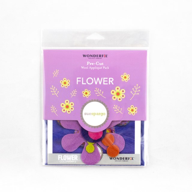 Sue Spargo Pre-cut Wool Appliqué Kit -FLOWER Colourway 2
