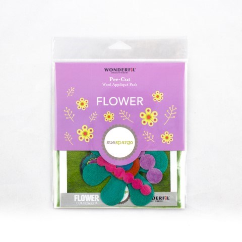 Sue Spargo Pre-cut Wool Appliqué Kit -FLOWER Colourway 3