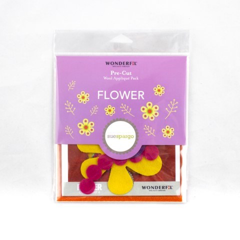 Sue Spargo Pre-cut Wool Appliqué Kit -FLOWER Colourway 4