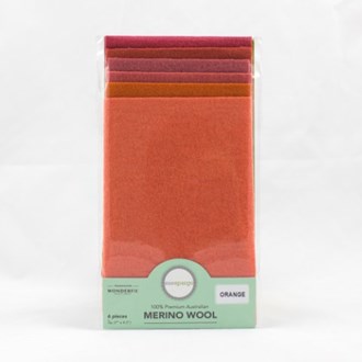 Sue Spargo Merino Wool - Fabric Pack ORANGE