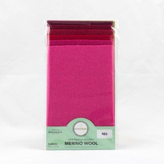 Sue Spargo Merino Wool - Fabric Pack RED