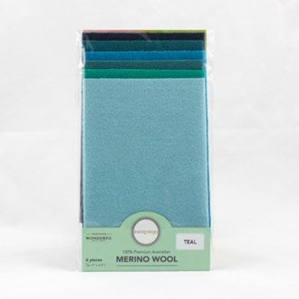 Sue Spargo Merino Wool - Fabric Pack TEAL