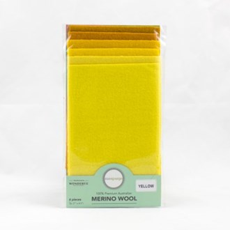 Sue Spargo Merino Wool - Fabric Pack Yellow