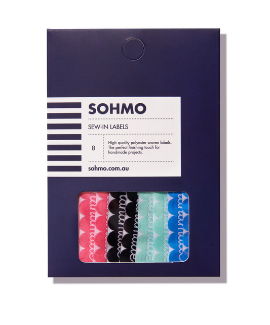 SOHMO -  Sew In Labels - Handmade Script Scallop (End Fold)