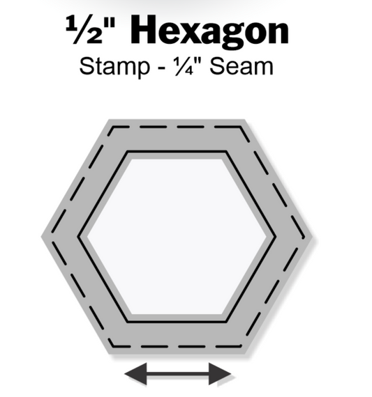 1/2" Hexagon Stamp / Patchwork Stamp