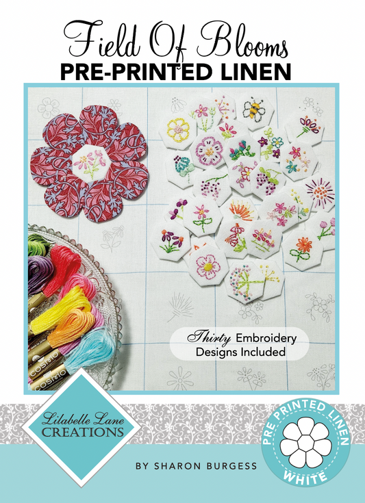 Field Of Blooms Pre-printed Linen  by Lilabelle Lane Creations