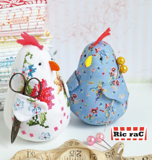 Chicken Caddy Pincushion KIT by Jodie Carlton - Ric Rac **Multiple Fabric choices available **
