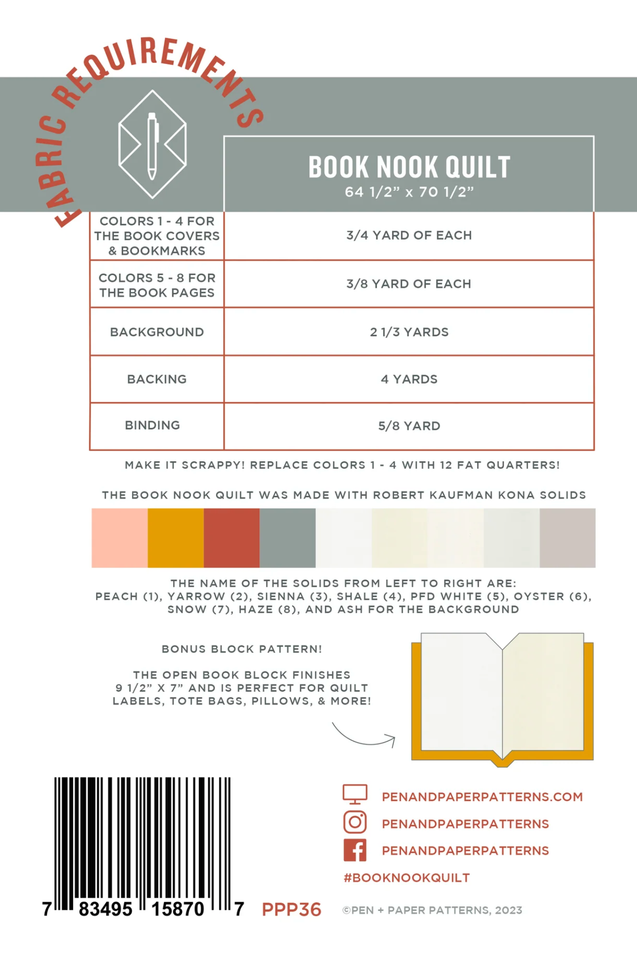 Book Nook Quilt by Pen + Paper Patterns