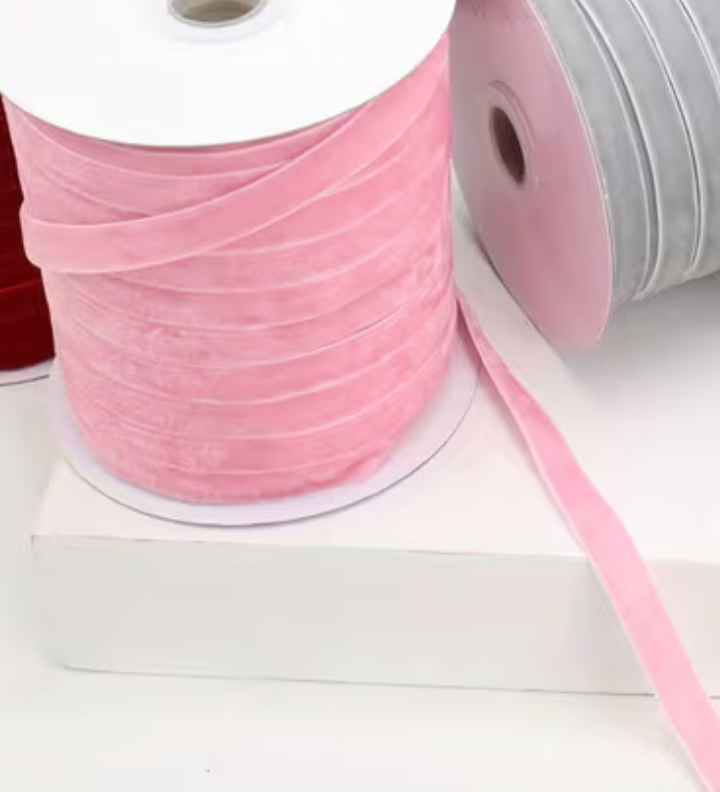 Pink Velvet Ribbon - 10mm wide
