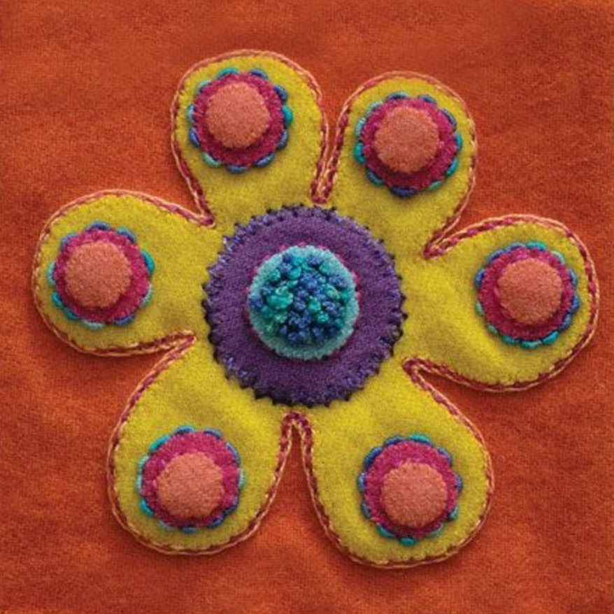 Sue Spargo Pre-cut Wool Appliqué Kit -FLOWER Colourway 4