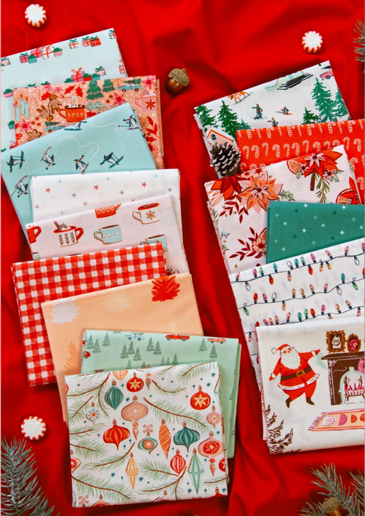 Christmas in the Cabin by Art Gallery Fabrics - 16 pc FQ Bundle PLUS 1/2m of Matching Binding