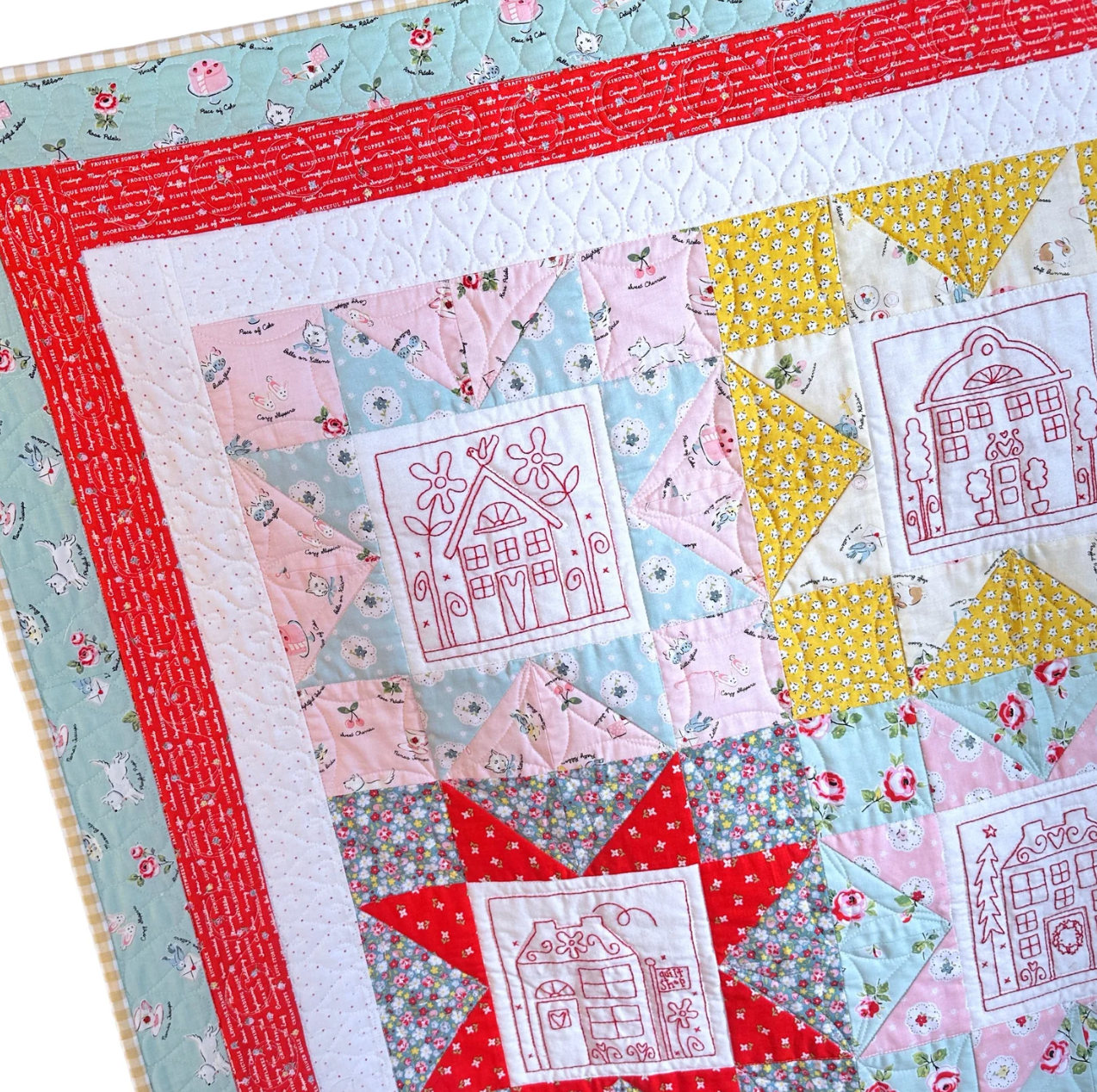 Little Patchwork Village with Pre-printd Linen