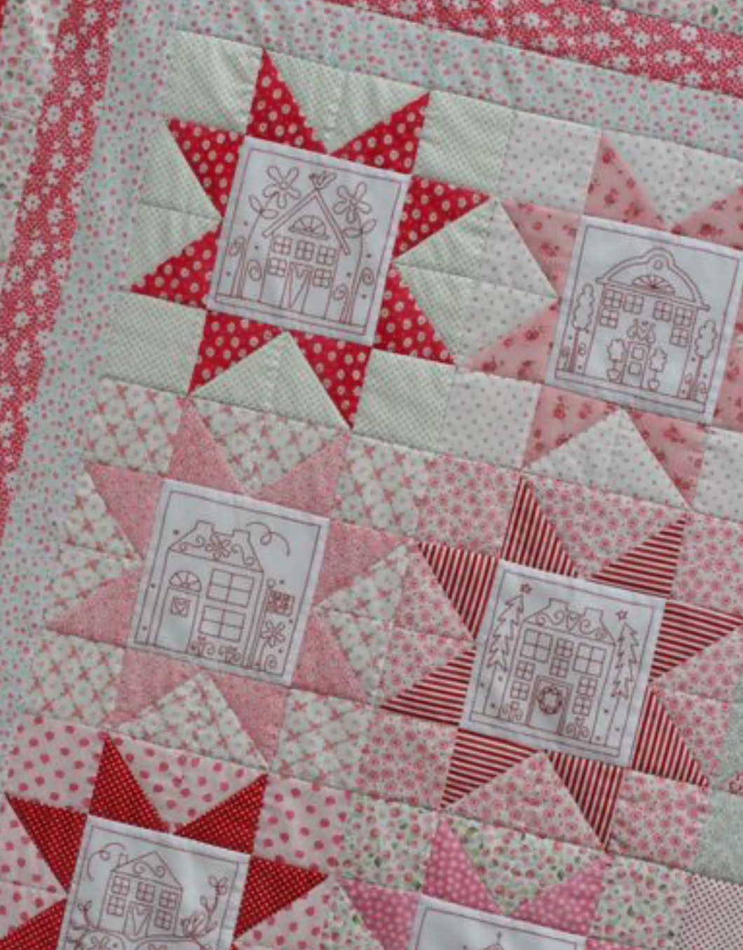 Little Patchwork Village with Pre-printd Linen