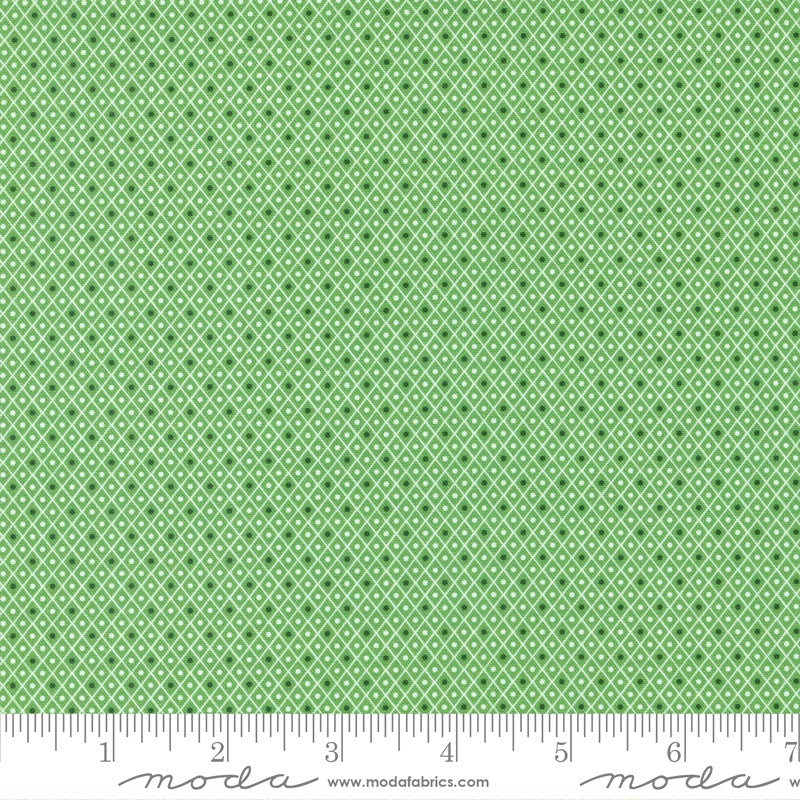 Sweet Melodies - Trellis Checks and Plaids Dots in Green by Moda Fabrics