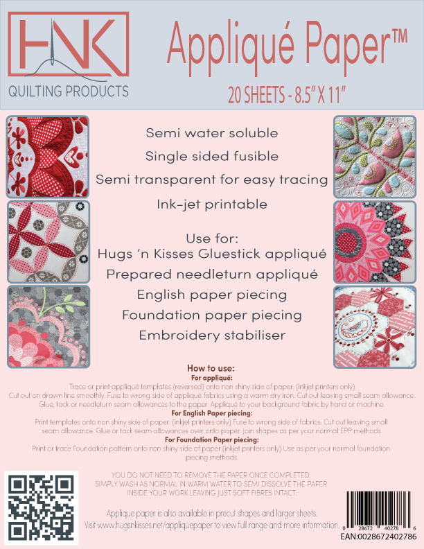Hugs 'n Kisses Appliqué Paper Pack - 20 Sheets