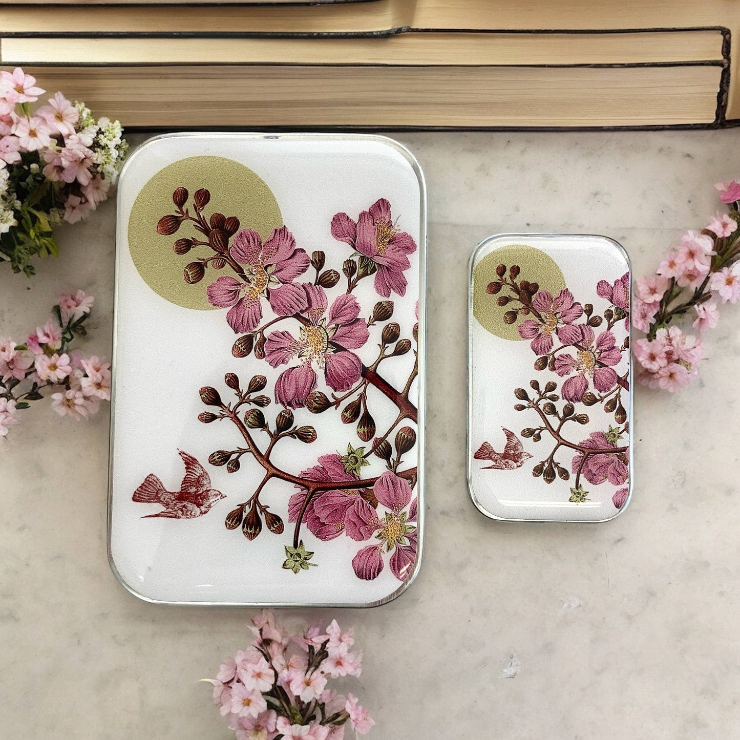 Firefly Notes Tin - Cherry Blossom & Swallow LARGE