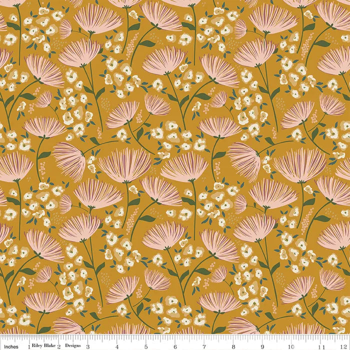 Main Floral in Butterscotch - Blush 'n Butterscotch by Riley Blake Fabrics