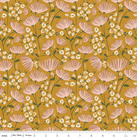 Main Floral in Butterscotch - Blush 'n Butterscotch by Riley Blake Fabrics