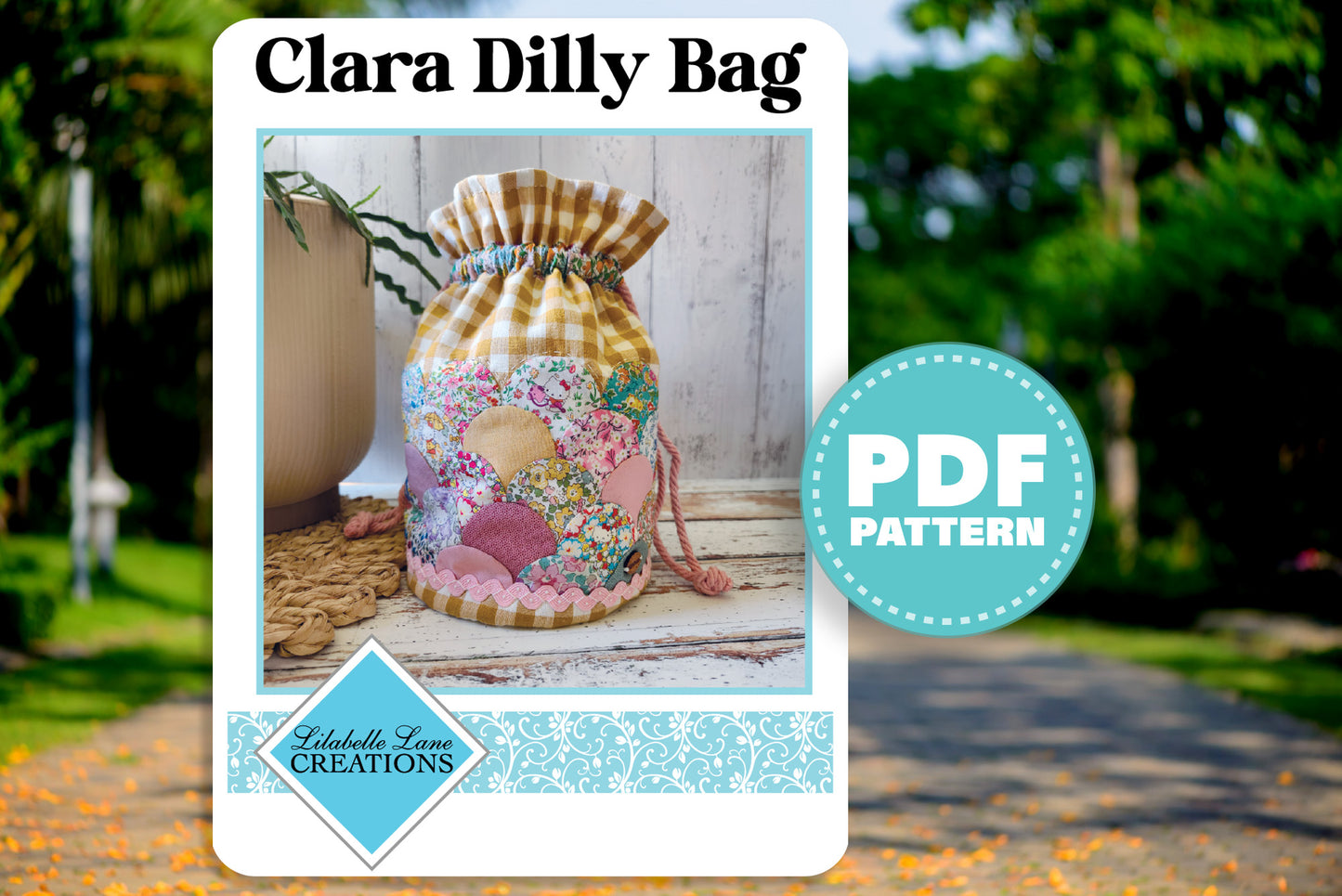Clara Dilly Bag by Lilabelle Lane Creations - EPP Pattern Downloadable PDF with SVG for cutting machines