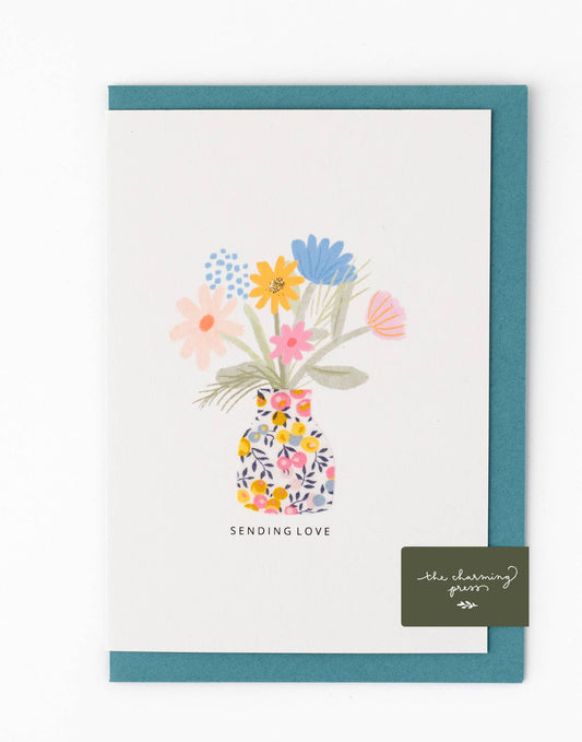 Flowers Card - Liberty Wiltshire Bud Fabric