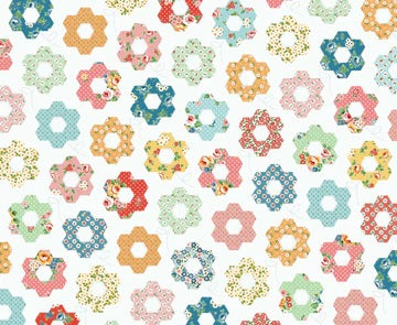 Flower Market - Grandmothers Garden Quilt PANEL -  by Poppy Cotton