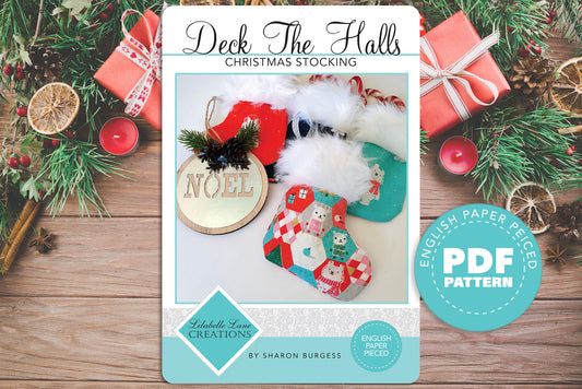 DECK THE HALLS Christmas Stocking Pattern by Lilabelle Lane Creations