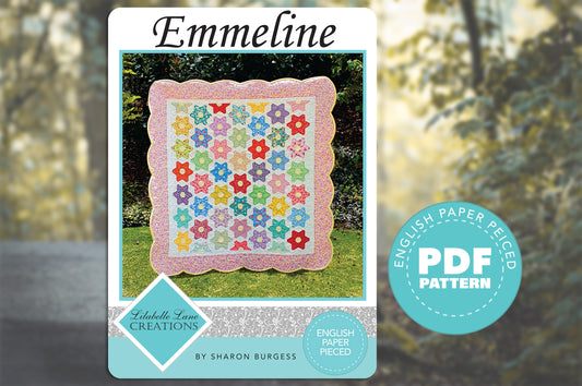 Emmeline Quilt by Lilabelle Lane Creations -English Paper Piecing PDF Pattern + SVG Download for Brother Scan N Cut or Cricut Machines