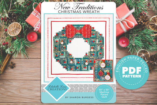 New Traditions Christmas Wreath Wall Hanging - PDF Pattern