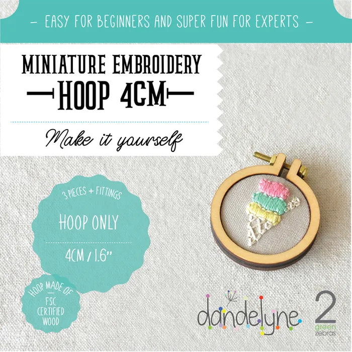 Miniature Embroidery Hoop Set - 4cm / 1.6"