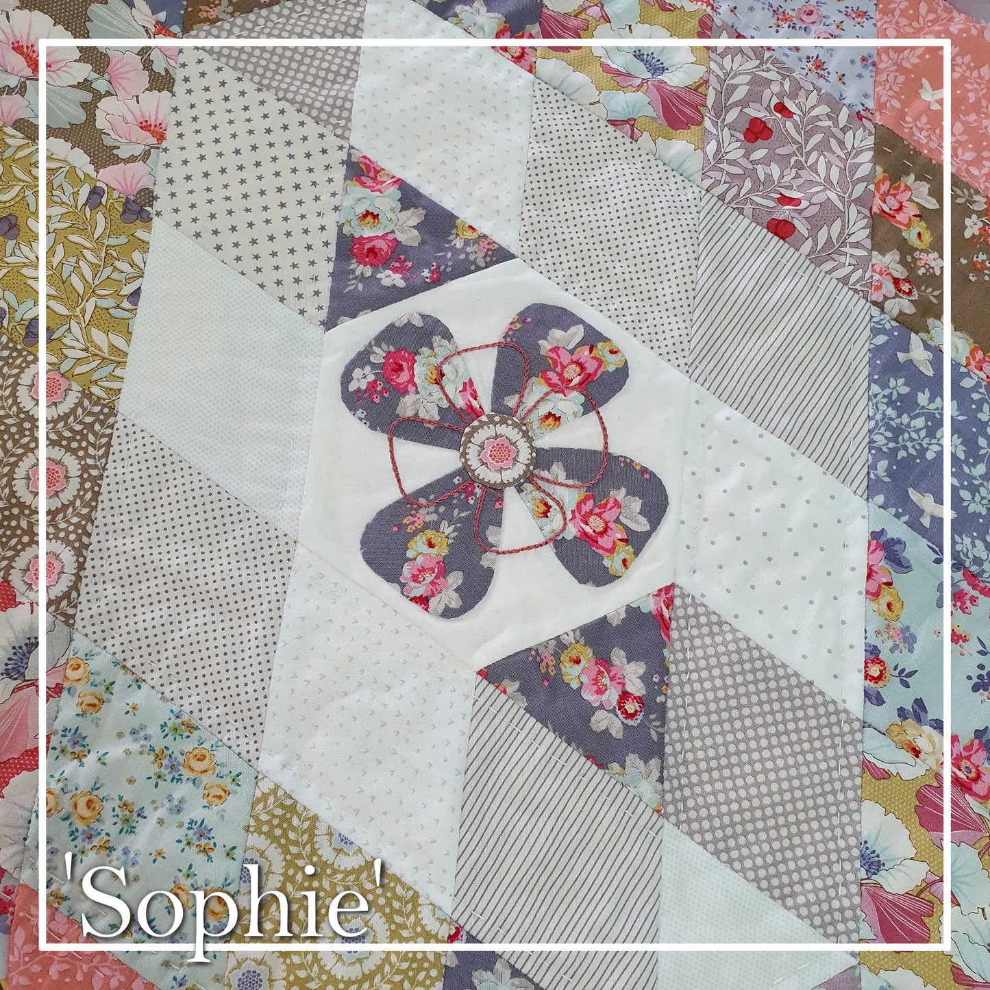 Sophie Quilt by Lilabelle Lane Creations - English Paper Pieced Pattern with SVG Download for Brother Scan N Cut or Cricut Machines