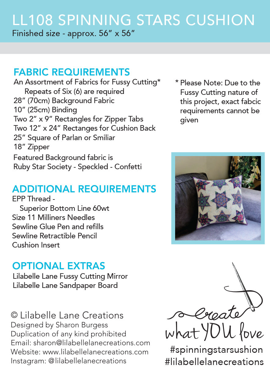 Spinning Stars CUSHION by Lilabelle Lane Creations